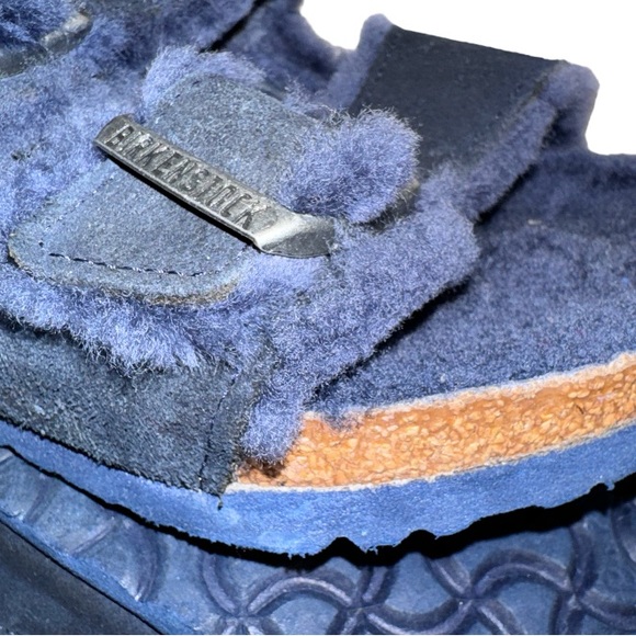 BIRKENSTOCK Arizona blue fur suede sandals women’s shoes size 41 10 10.5 - Picture 9 of 17